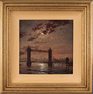 Andrew Grant Kurtis, Original oil painting on panel, Moonlight Sparkle over Tower Bridge, London