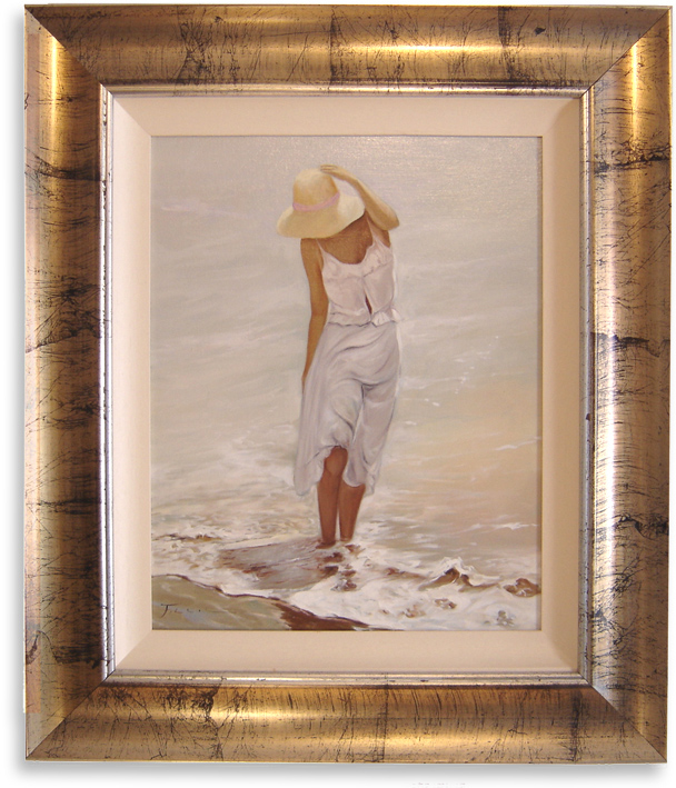 Filol, Girl Paddling, Original Oil Painting