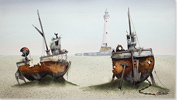 Gary Walton, Watercolour, Wrecks