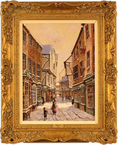 Gordon Lees | Original Oil Painting on Canvas, The Shambles, York in Snow