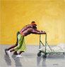 Jean Healy, Cuba Boys. Original oil painting on panel