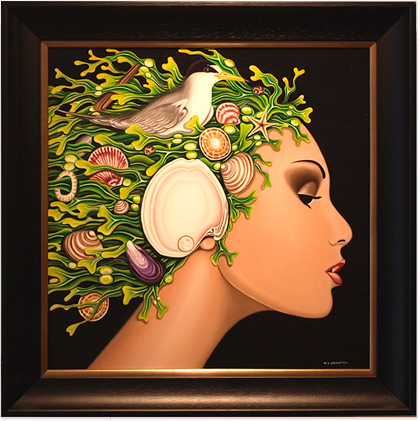 Marie Louise Wrightson, Sirens Song. Original oil painting on panel