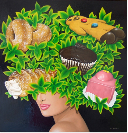 Marie Louise Wrightson, Eve's Delight. Original oil painting on panel