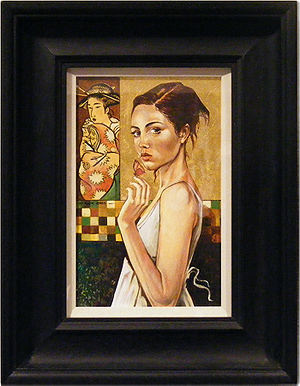 Patrick Rose, Original Oil Painting on Board with Gold Leaf