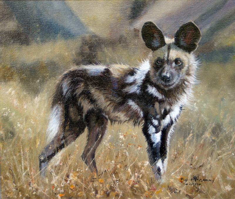 Pip McGarry, Original oil painting on canvas, Young Hunting Dog