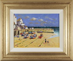 Alan Smith, Original oil painting on panel, Blue Skies, Yorkshire Coast