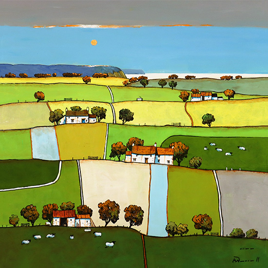 Alan Smith, Original oil painting on panel, The Farmstead, Yorkshire 