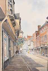 Alan Stuttle, Watercolour, York Minster from Bootham Bar