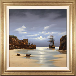 Alex Hill, Original oil painting on canvas, Low Tide at Smuggler's Bay