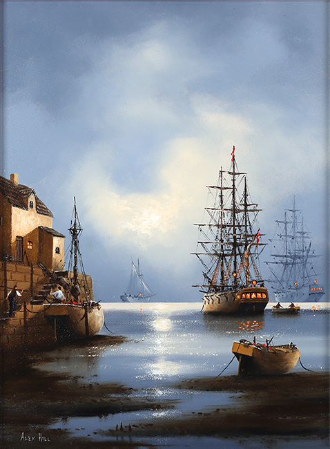 Alex Hill, Original oil painting on panel, Midnight Tides