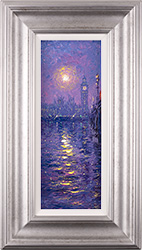Andrew Grant Kurtis, Original oil painting on panel, Westminster by Moonlight