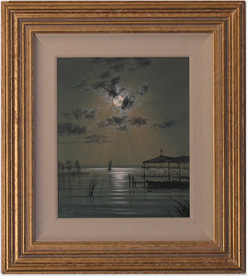 Andrew Grant Kurtis | Original Oil Painting on Panel, Moonlight Reflection