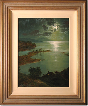 Andrew Grant Kurtis - Moonlight on Water, Original Oil Painting
