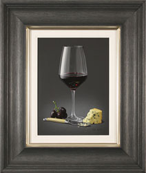 Colin Wilson, Original acrylic painting on board, Red Wine and Stilton