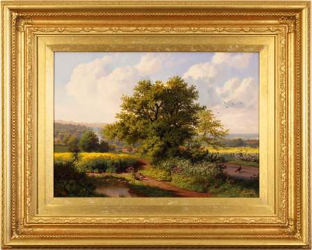 Daniel Van Der Putten, 'On the Edge of the Road to Longborough in Spring, The Cotswolds,' Original oil painting on panel width=