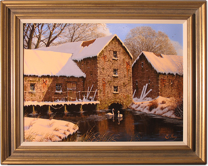 Edward Hersey, Cotwolds Farm in Snow, Original Oil Painting