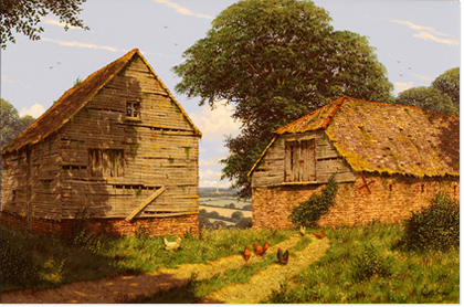 Edward Hersey, Cotwolds Farm in Snow, Original Oil Painting