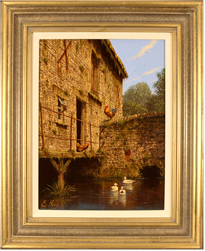 Edward Hersey, Cotwolds Farm, Original Oil Painting on canvas
