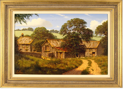 Edward Hersey, Cotwolds Farm, Original Oil Painting on canvas