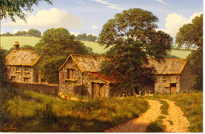 Edward Hersey, Cotwolds Farm in Snow, Original Oil Painting