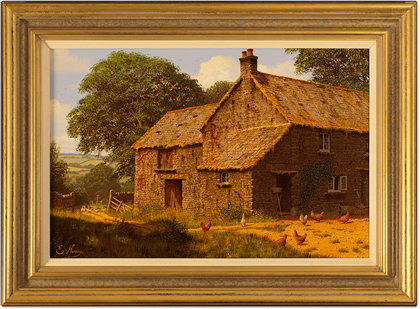 Edward Hersey, Cotswolds Farm, Original Oil Painting on canvas