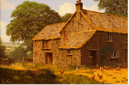 Edward Hersey, Cotswolds Farm, Original Oil Painting