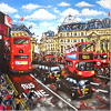 Ewen Macaulay, Original acrylic painting on canvas, Piccadilly Circus