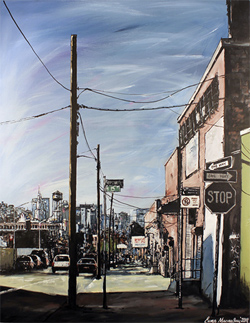 Ewen Macaulay, Original acrylic painting on canvas, London Panoramic