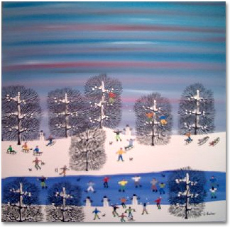 Gordon Barker, Original Acrylic on Square Box Canvas