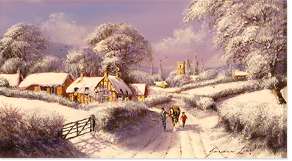 Gordon Lees | Original Oil Painting on Canvas, Canvas, Cotswolds Village