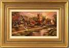 Gordon Lees, Original oil painting on canvas. Cotswolds Village