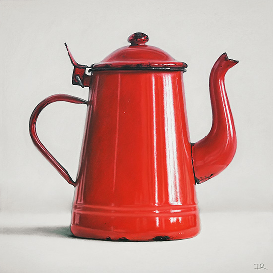 Ian Rawling, PS, Pastel, Red Coffee Pot 