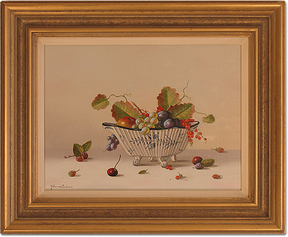 Johannes Eerdmans - Fruit in Bowl, Original Oil Painting