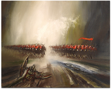 John Bampfield - Soldiers Marching, Original Oil Painting