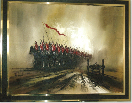 John Bampfield | Military Charge, Original oil painting on canvas