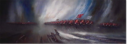John Bampfield - Military Charge, Original Oil Painting
