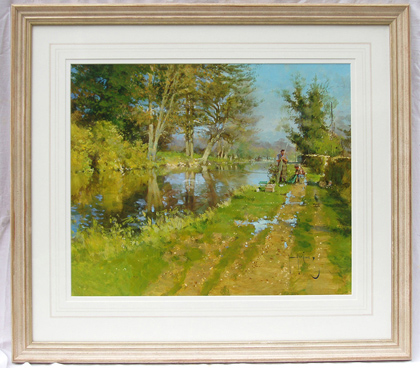 John Haskins | Original Acrylic, Fishing on the Ouse