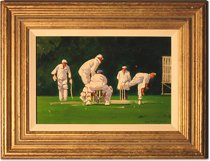John Haskins - Cricket, Original Oil Painting