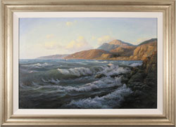 Juriy Ohremovich, Original oil painting on canvas, Evening Beach