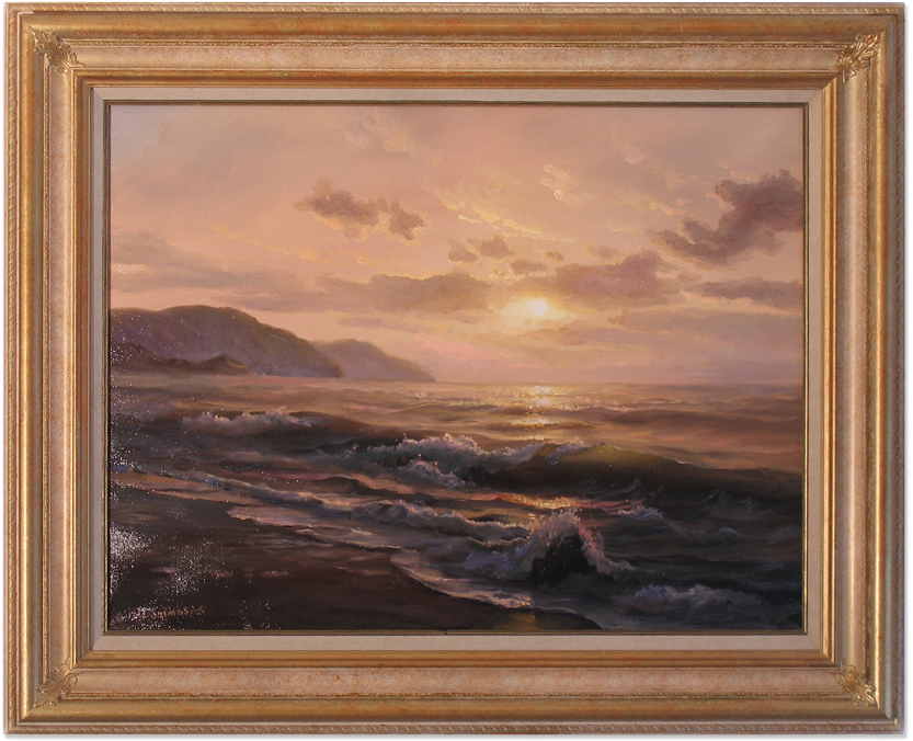 Juriy Ohremovich | Evening Beach, Original Oil Painting on Canvas