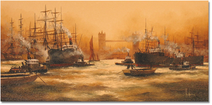 Ken Hammond - Thames Scene, Original Oil Painting