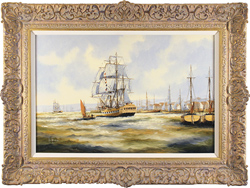 Ken Hammond, Original oil painting on canvas, Fishing off the East Coast
