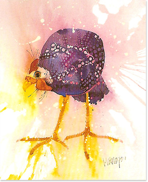 Mary Ann Rogers, Guinea Fowl, Signed Limited Edition Print