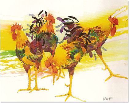 Mary Ann Rogers, Guinea Fowl, Signed Limited Edition Print