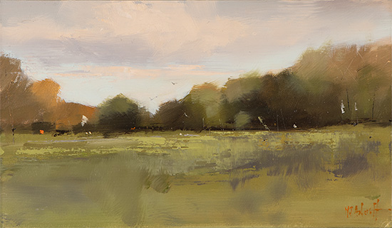 Michael John Ashcroft, ROI, Original oil painting on panel, On the Park II