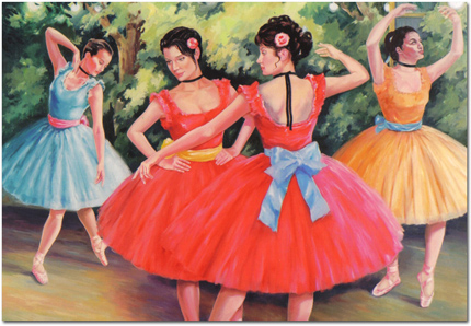 Michael Linsey, Original Oil Painting on Canvas, Final Rehearsal - Original Oil Painting on Canvas