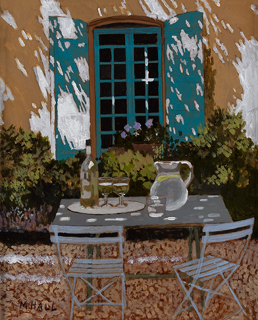 Mike Hall, Original acrylic painting on board, Wine in the Dappled Light