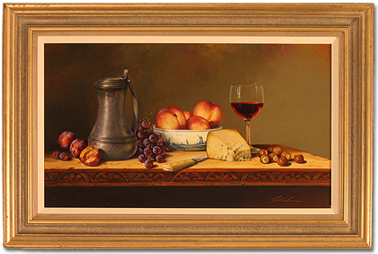 Paul Wilson - Cheese and Wine, Original Oil Painting