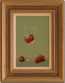 Paul Wilson | Original Oil Painting, strawberries and Glass