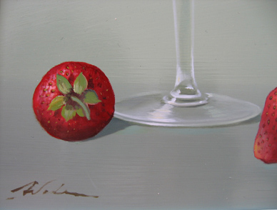 Paul Wilson | Original Oil Painting, strawberries and Glass